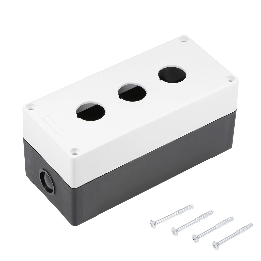 

uxcell Push Button Switch Control Station Box 22mm 1/2/3/4 Button Aperture White/Yellow and Black Plastic Sealed