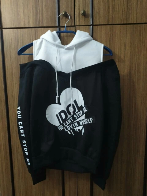 BTS IDOL off-shoulder Hoodies