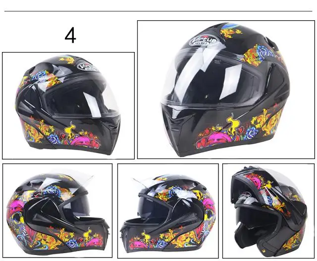 Новые поступления, лучшие продажи, безопасный откидной мотоциклетный шлем с внутренним солнцезащитным козырьком, доступный Прозрачный l цветочный принт - Цвет: 2