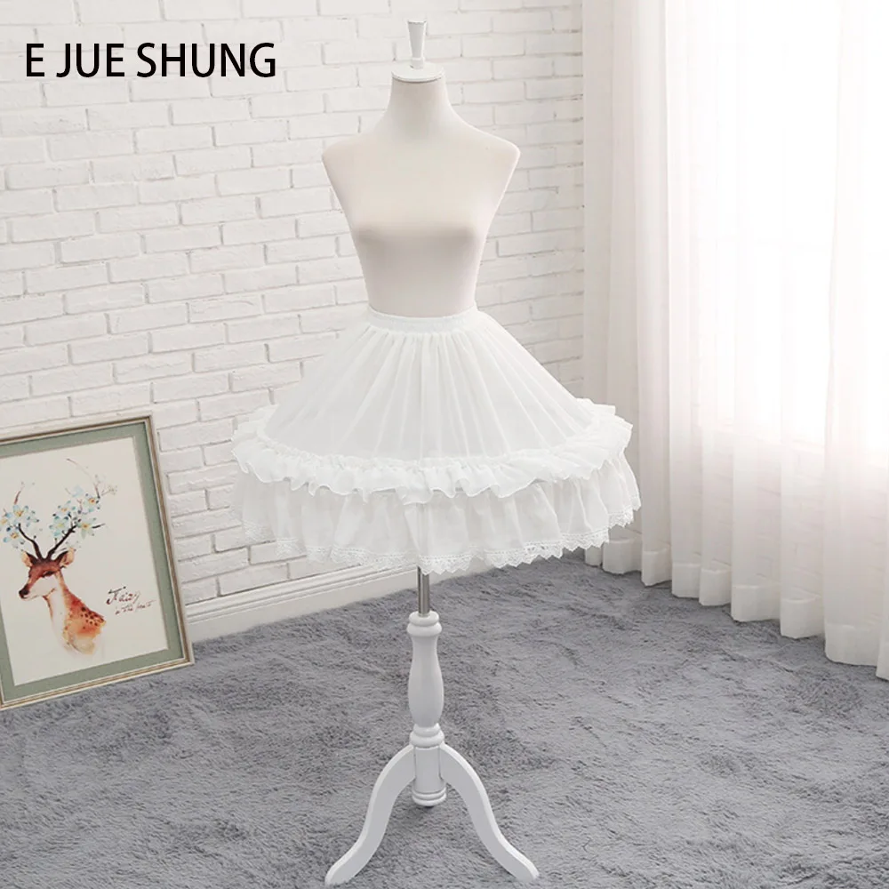 

E JUE SHUNG Chiffon Lolita Petticoat Ball Gown Underskirt Short Dress Cosplay Petticoat Ballet Rockabilly Crinoline