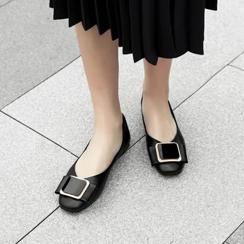 

MALEMONKEY 012883 Women Loafers Shoes Round Toe Ballet Slip on Ladies Flats Shoes Women Comfortable 2020