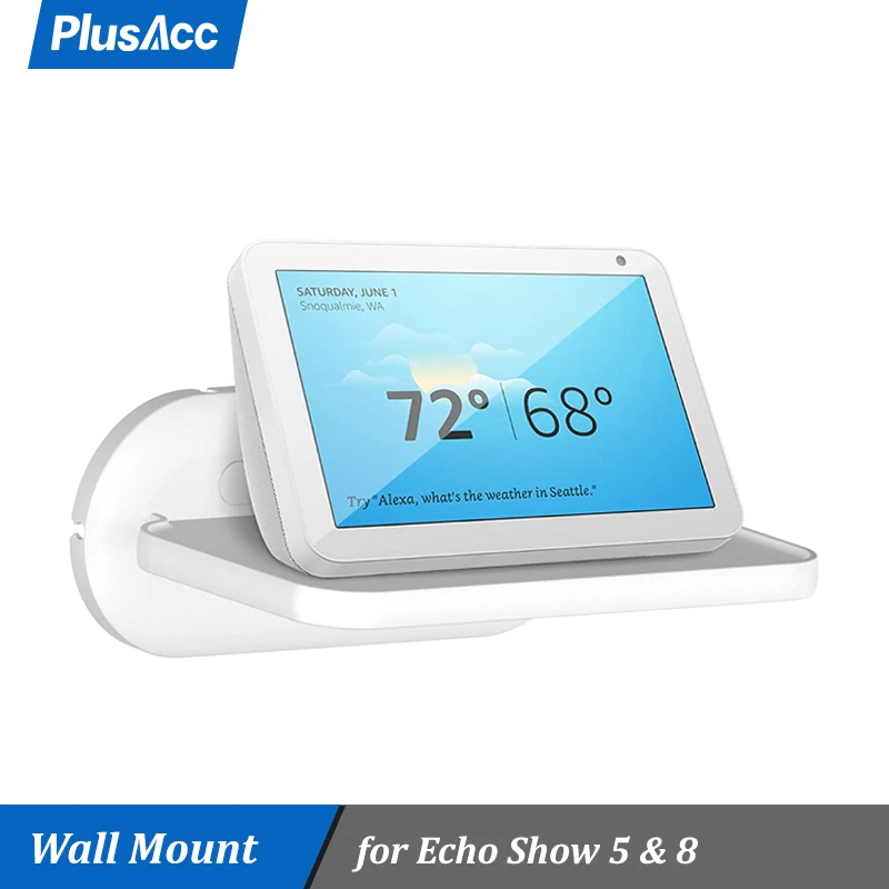 PlusAcc Wall Mount Shelf Holder for  Echo Show 8 1st 2nd Gen / 5  Smart Home Camera Home Hub Nest Hub Stand Accessories