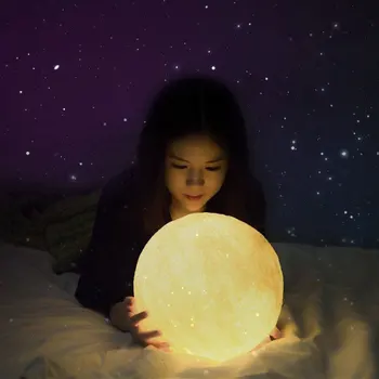 

3D Print Multicolor LED Moon Light Moon Lamp Creative Brightness Home Decor Earth Perfect Gift 11cm Moon Light Personality