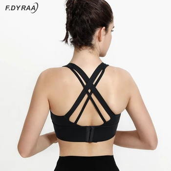 F DYRAA Adjustable Back Sport Bra Yoga Shirts Women Running Vest Yoga Bra Shockproof Gym