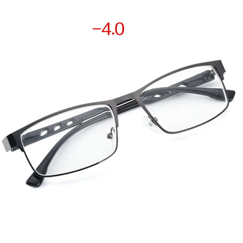 YOOSKE очки для близорукости для женщин и мужчин Ретро металлическая оправа для студентов короткие очки для коррекции зрения-1,0-1,5-2,0-2,5-3,0-3,5-4,0-6,0 - Цвет оправы: myopia -400