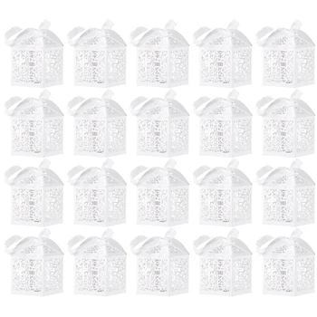 

20PCS Flower Wedding Candy Box Wedding Favor And Gift Box Portable Creative Durable Practical Simple Candy Boxes For Decoration