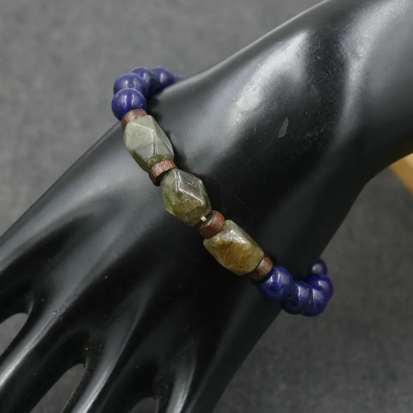 Luxury Men Bracelet Natural Lava Stone Bead Bracelet Men Chakra Tibetan Wood Beads Reiki Chakra Bracelet Male Buddha Jewelry - Image 6