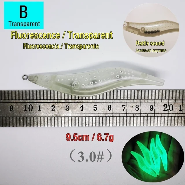 빛나는 형광 오징어 미끼 바디로 오징어를 유혹하고 성공률을 높이세요.