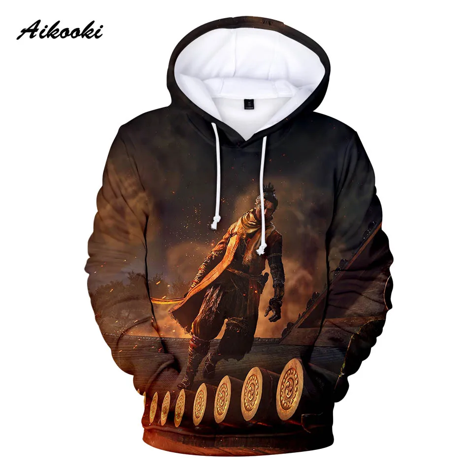 Толстовка Aikooki SEKIRO с принтом тени дважды умирают толстовки для мальчиков и