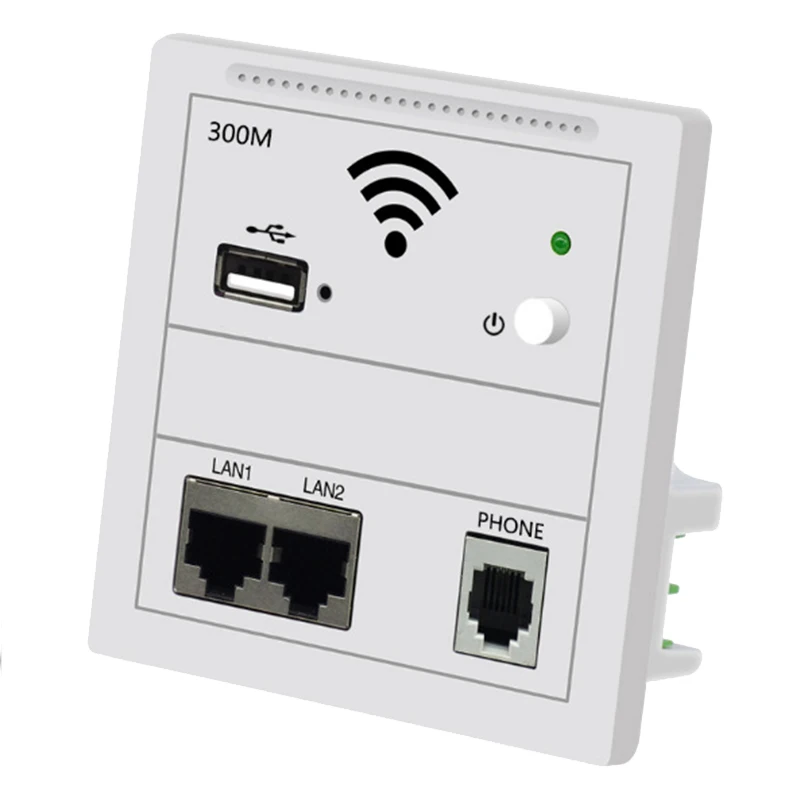 300Mbps 86 Panel in Wall Wireless AP Router 220V WiFi Access Point In-Wall Wifi Repeater 802.3Af POE | Мобильные телефоны и