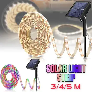 

Solar Powered 5M 150LED Strip Light SMD2835 Flexible Lighting Ribbon Tape 8 Modes Waterproof LED Strip Backlight Garden Decor