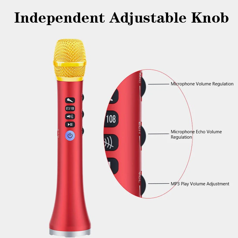 Высококачественный микрофон для караоке 20 Вт портативный беспроводной bluetooth