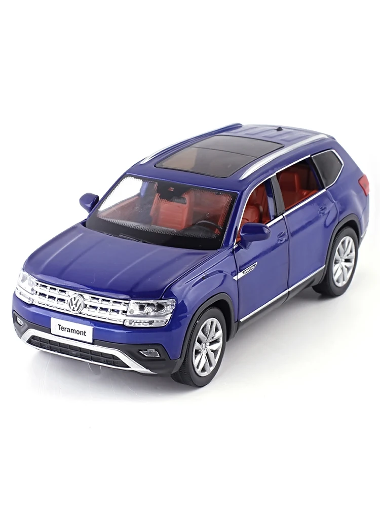 

1/32 new Volkswagen Tourang SUV Alloy Sound Light Pull Back Car Model Doors Can Open Toy Model For Kids Birthday Gifts Diecast