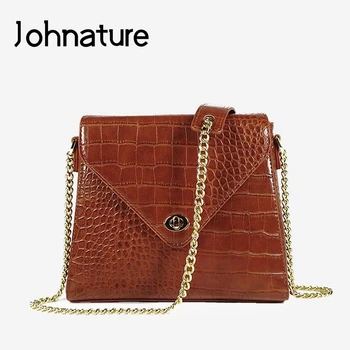 

Johnature Fashion Metal Buckle Ladies Bags 2020 New Leisure Alligator Small Women Chain Bag Pu Leather Shoulder Messenger Bag