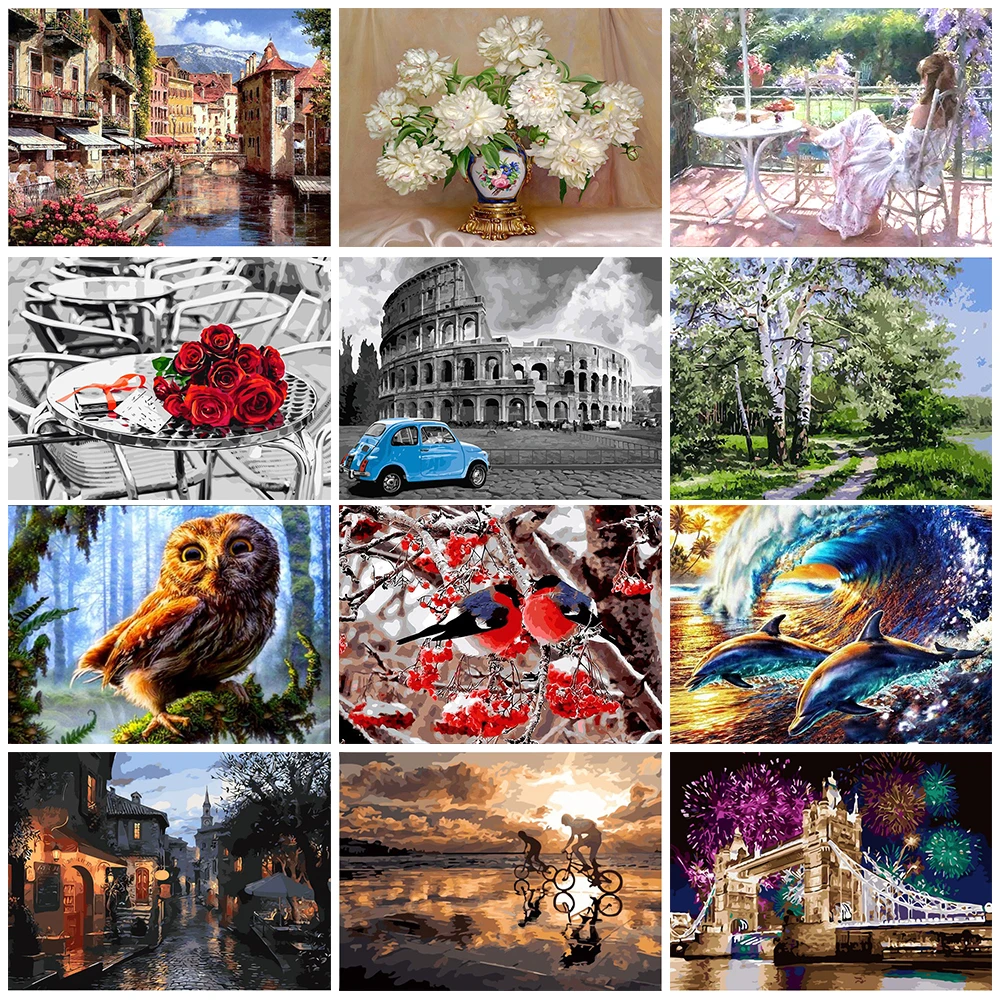 

GATYZTORY DIY Painting By Numbers 40Ч50CM HandPainted Oil Painting Picture Colouring Gift For Family Friends Kids Home Decor