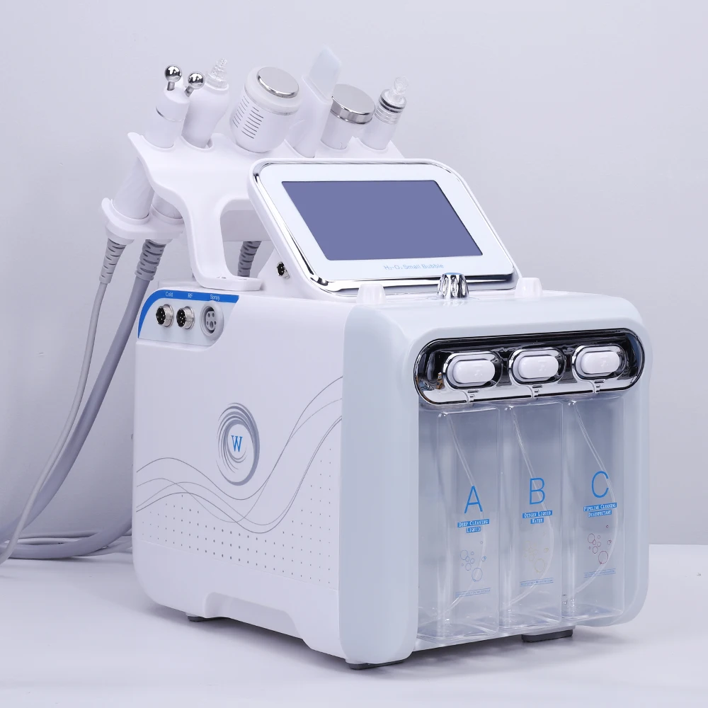 6 In 1 Water Oxygen Jet Peel Hydra Beauty Skin Cleansing Hydra Dermabrasion Facial Machine Water Aqua Peeling Facial Beauty Instrument