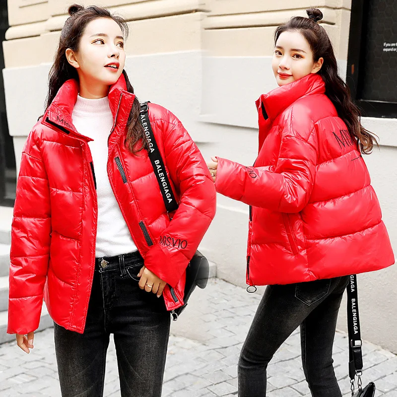 

Trend Simple Versatile Solid Color down Coat Short-Style Cotton Coat 2018 Winter New Style Slim Fit Stand Collar