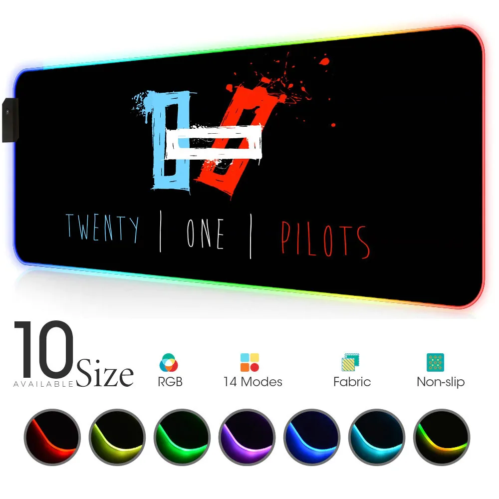 Twenty One Pilots Mouse Pads Rgb Rug Led Gloway Keyboard Mouse Pad 900x400x3mm Gaming Carpet Mat Desktop Computer with Backlight
Twenty One Pilots Mouse Pads Rgb Rug Led Gloway Keyboard Mouse Pad 900x400x3mm Gaming Carpet Mat Desktop Computer with Backlight