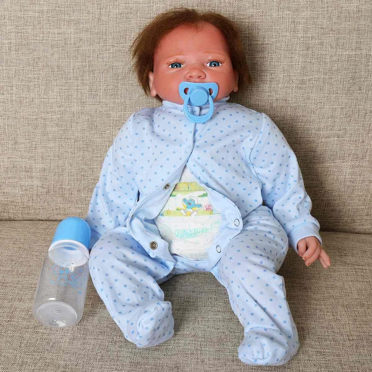 Реалистичные 18 ''Reborn Baby ручной работы мягкие виниловые пупсик полное виниловое покрытие действительно Силиконовые игрушки для малышей Мода Дети подарок на день рождения