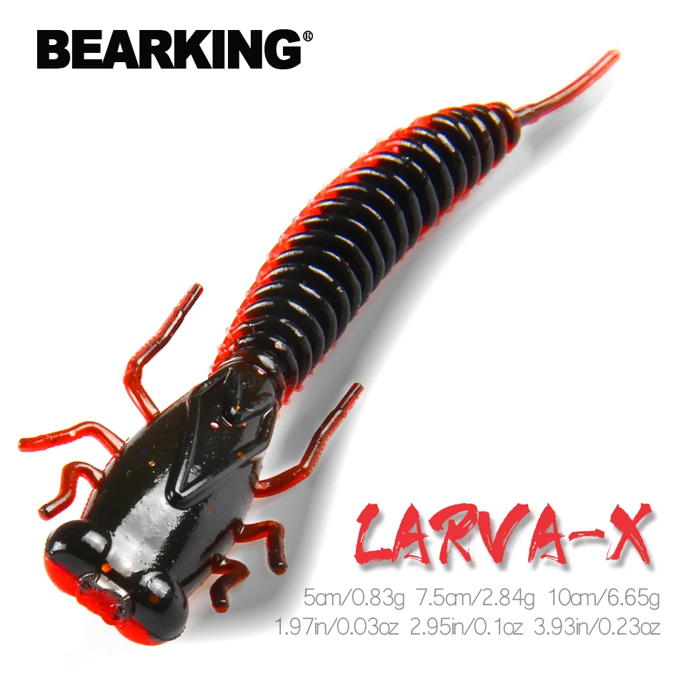 BEARKING личинка мягкие приманки 50 мм 75 100 Искусственные для рыбалки червь