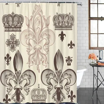 

Shower Curtain Brown Iris Flower Crown Waterproof Polyester Fabric Bathroom Curtain Home Decoration Bathroom Shower Curtain