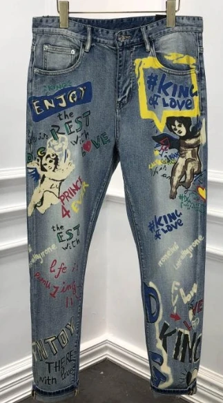 

2020 20ss new fashion famous crown letter print jeans clothing brand for men autumn spring