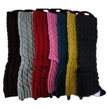 Лидер продаж года; женские зимние гетры до бедра из эластичной ткани; Классические однотонные Вязаные гольфы; теплые носки