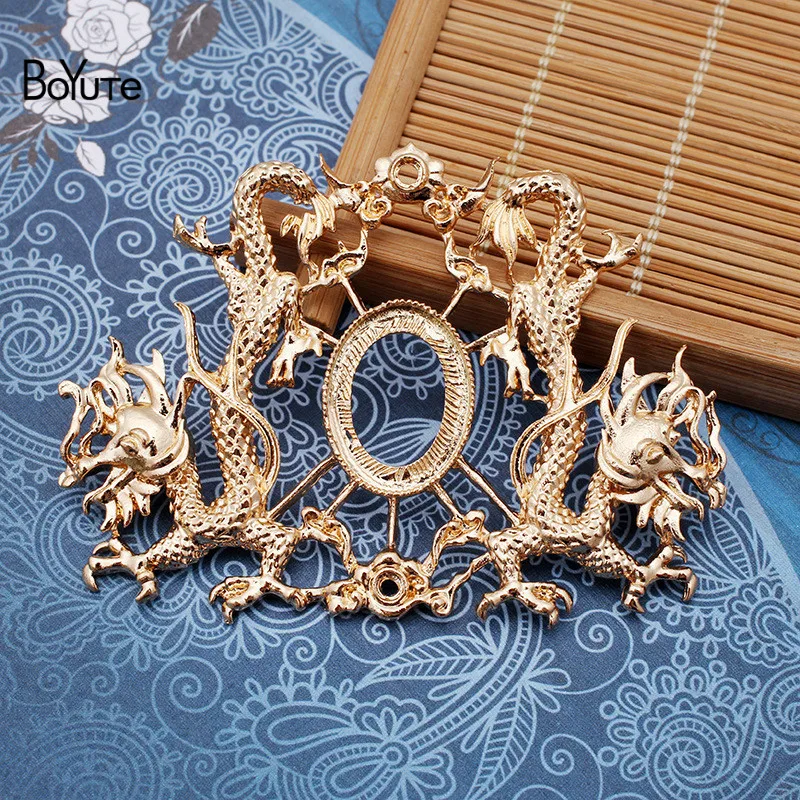 KC Gold Plated BoYuTe 5 шт. 53*73 мм дракон с 15*20 мм Пустые ювелирные материалы Diy ручной работы металлический сплав аксессуары Запчасти - Цвет: KC Gold Plated