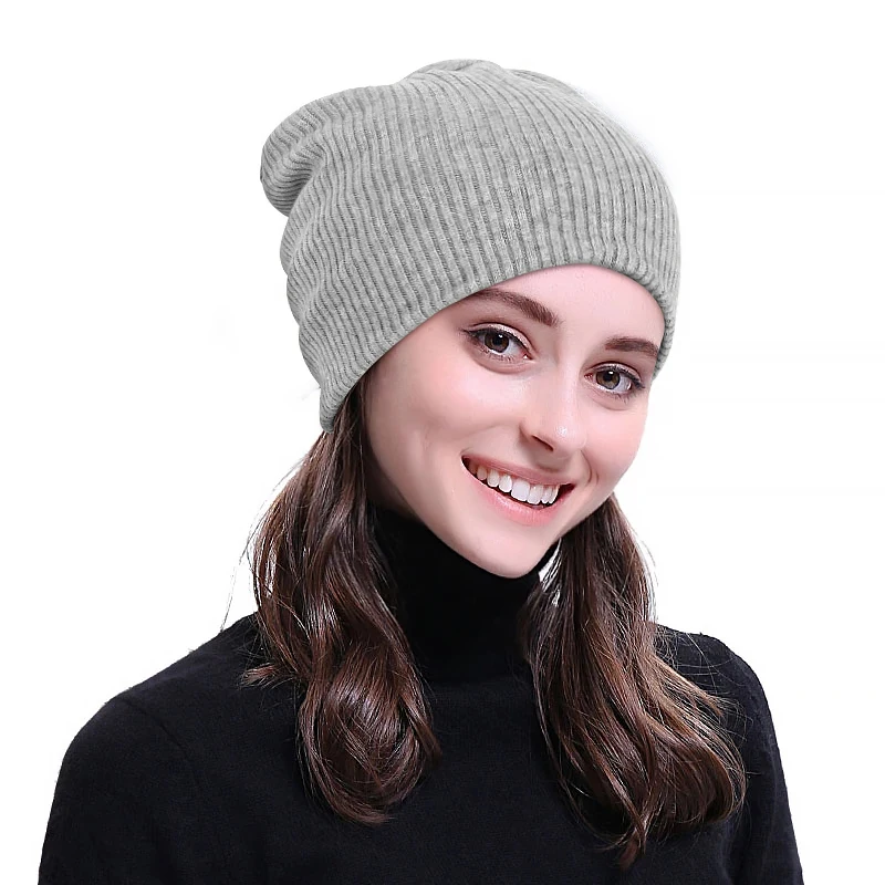 Geebro Women Fashion Stretch Ribbed Slouchy Beanies Hat Men Winter Autumn Baggy Spring Striped Knitted Skullies Warm Gorros Caps 3