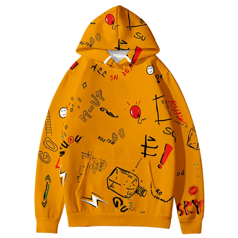 New Hoodie Fashion Hip Hop Smiley Balloon Funny Sign Harajuku Cool Long Sleeve High Quality Fabric | Мужская одежда