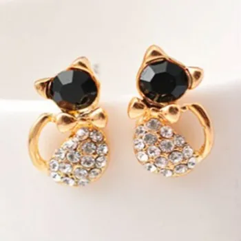 

2020 Real Limited Zinc Alloy Aretes Brincos And American Fashion With Drill Cat Earrings Lovely Studs Manufacturers Selling The