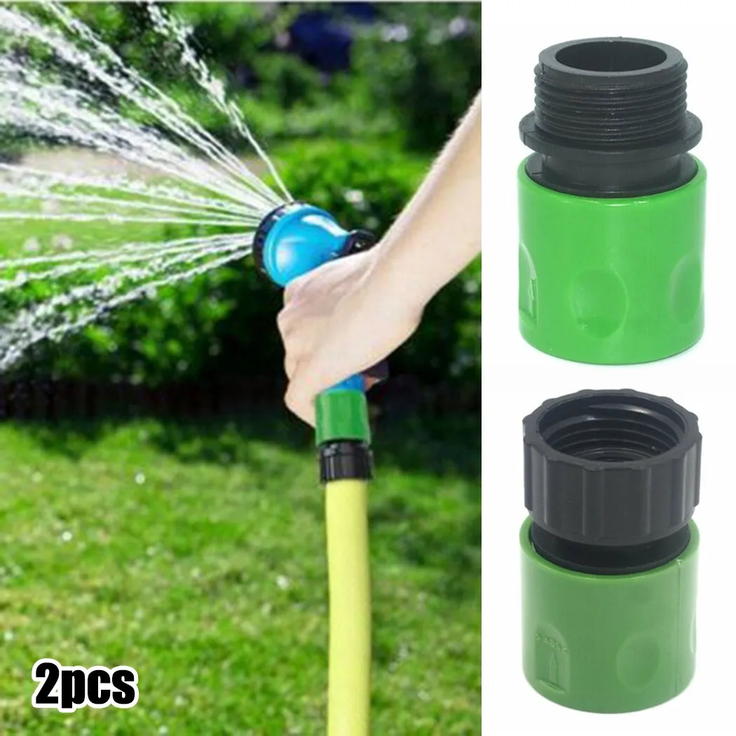 2pc Garden Water Connectors Adapter Plastic Female And Male Quick