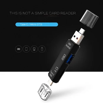 

KEBIDU USB2.0 OTG Card Reader USB MicroUSB TypeC Interface with Micro SD USB TF Card Slot Flash Micro USB Memory OTG Card Reader