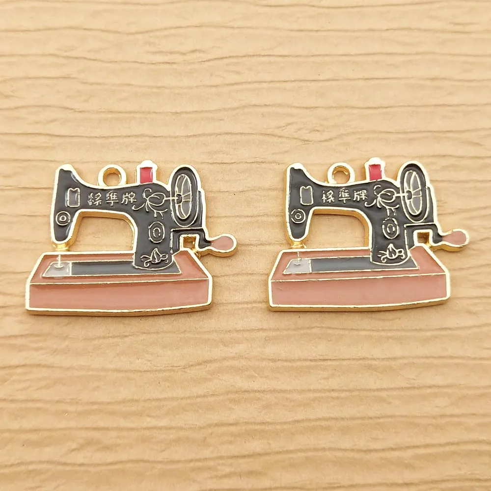 10pcs18x24mmenamelsewingmachinecharmforjewelrymakingcrafting