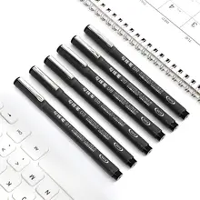 6 шт./компл. черный технический график тонкая ручка для черчения эскиз чернильный маркер ручки для крючка линия живопись ручка школьные принадлежности