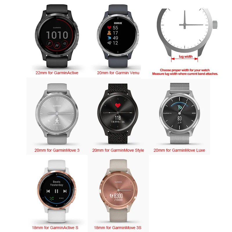 Тканый нейлоновый ремешок петля ремешок для часы Garmin Vivoactive 3 4 Вену/GarminMove/GarminActive/Forerunner 245 645 браслет ремешок для часов