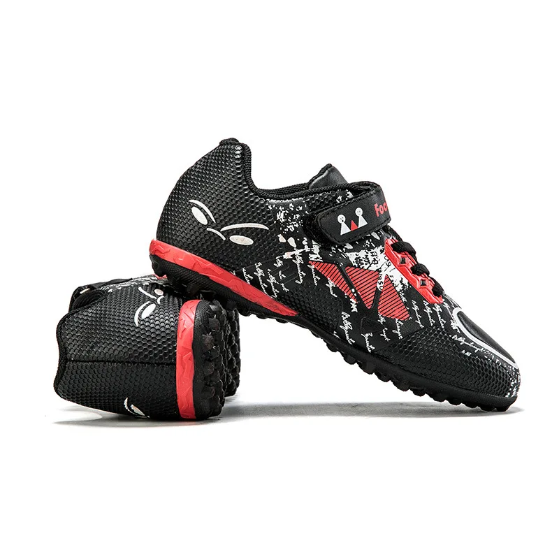 Children Football Shoes Soccer Boots Kids Boy Girl Sneakers New Leather High Top Soccer Cleats Training Outdoor Hook & Loop football shoes