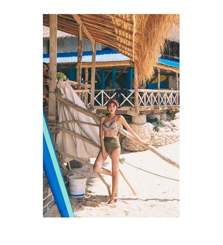 Женский комплект бикини пуш-ап с высокой талией, купальный костюм, купальный костюм, пляжная одежда, летний сексуальный купальник, женский бикини с принтом