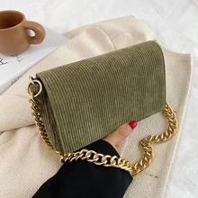 

Underarm Shoulder Crossbody Bags for Women 2021 Hit Winter Branded Designer Corduroy Small Flap Luxury Chain Handbags and Purses