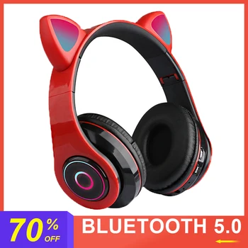 

B39 TWS Bluetooth 5.0 headphone Wireless Earphone Touch Control Waterproof 9D Stereo sport Gaming Headset LED Display cat ear