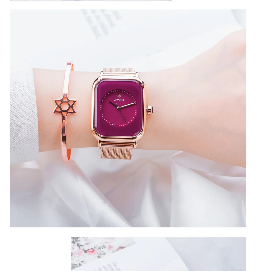 Simple Women Square Watches Luxury Brand Fashion Dress Bracelet Watch Female Mesh Strap Waterproof Quartz  Feminino_voghion.com