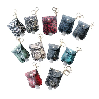 

Key Holder Travel Bottle Leakproof Containers 30ml Flip Cap Reusable Bottles Key Chain Hand Sanitizer Leather Keychain
