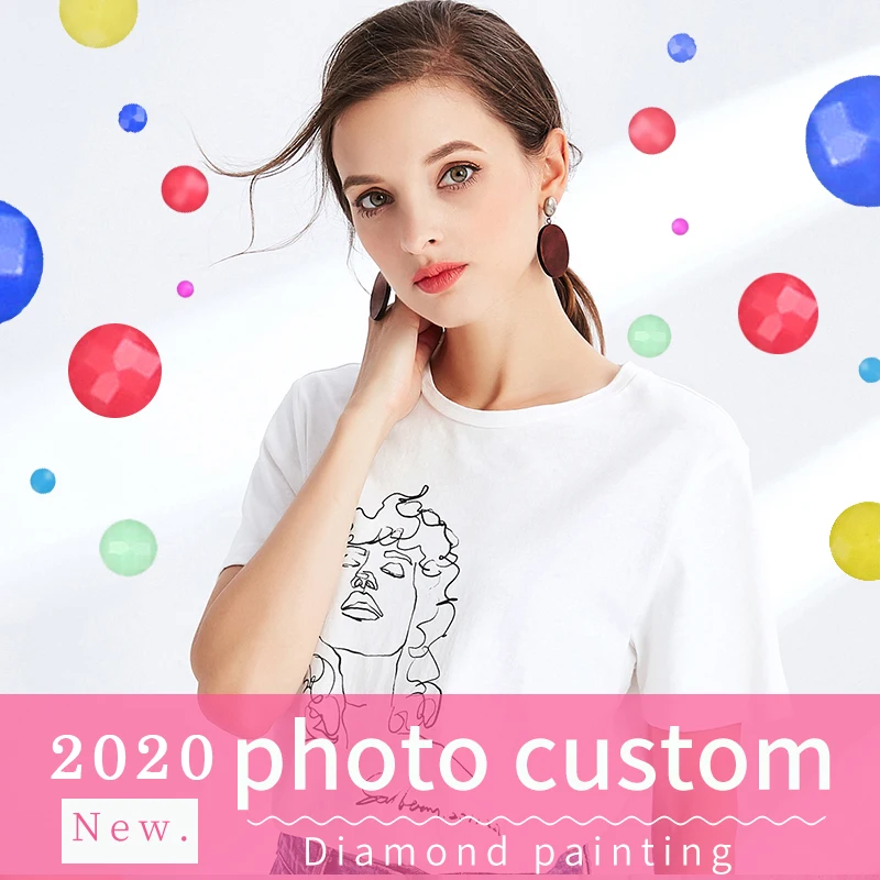 

2020 NEW DIY Photo Custom Diamond Embroidery Cross Stitch Full Picture of Rhinestone DIY Diamond Mosaic Diamond Painting Sale