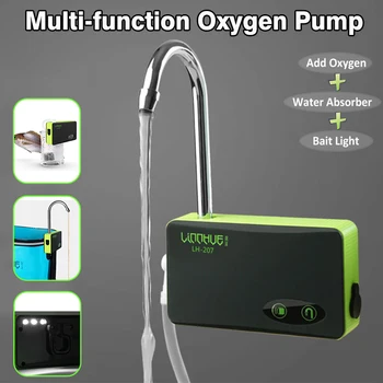 

8 Pcs/set Multifunctional Portable Oxygen Pump Water Pump LED Fishing Bait Light USB Cord Fishing Pump For Outdoor Fishing