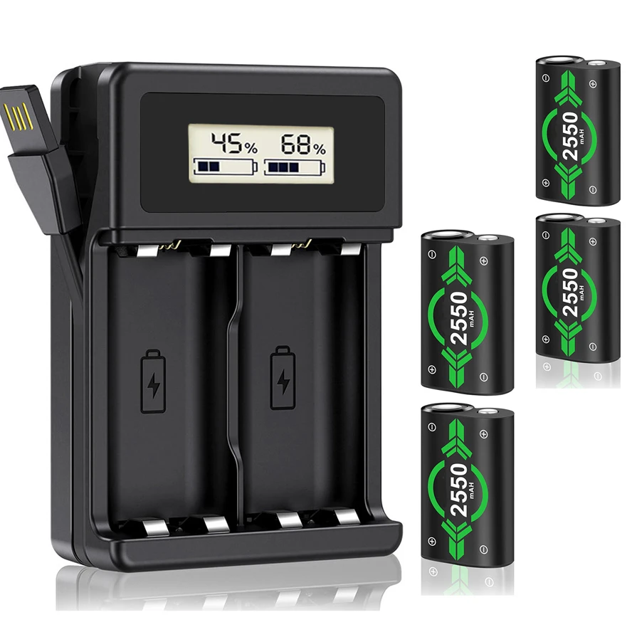 Xbox Series X/S / Xbox One / One S / One X/ One Elite Controller Caricatore Usb E Batteria Ricaricabile 4X2550Mah Xbox One