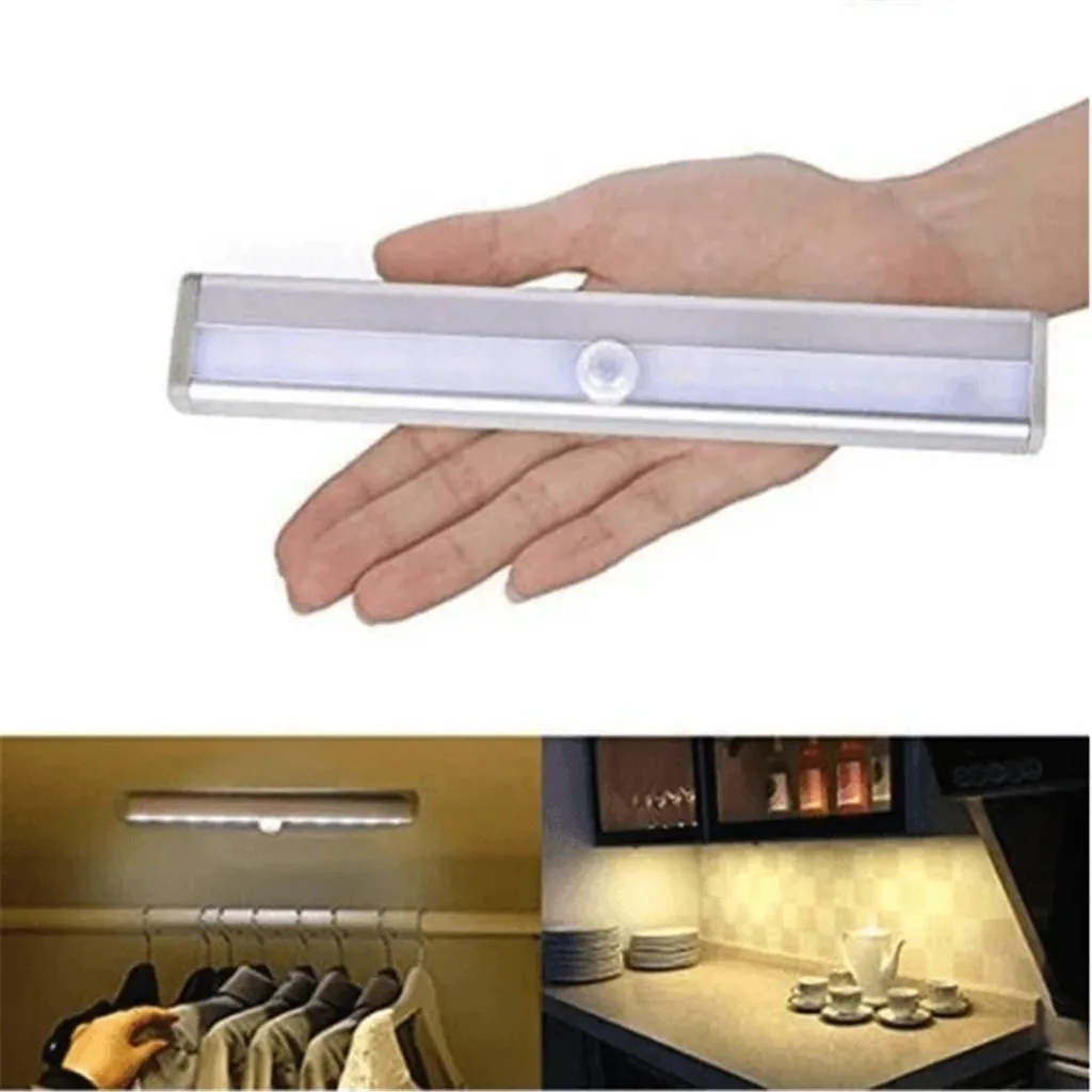 Светодиодный Ночной светильник, беспроводной ПИР, автоматический датчик движения, инфракрасный Ночной светильник, для шкафа, кухни, лестничная лампа для дома# es