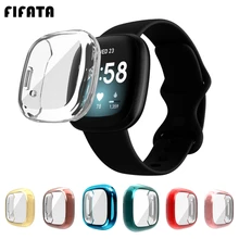 FIFATA ТПУ полная защитная крышка для экрана чехол для Fitbit Versa 3/чувство Смарт-часы бампер оболочки чехол s Для Fitbit Versa3/чувство
