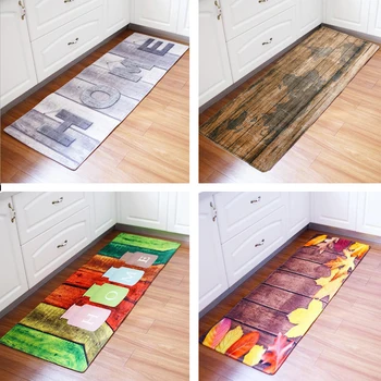 

Kitchen Rug for Kitchen Floor Long Door Mat Antiskid Mat Vintage Style Kitchen Rug Non-Slip Bedroom Bedside Mats 60x180CM