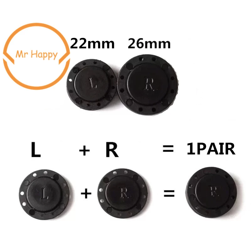 Black&white 22mm/26mm PVC Invisible Super Magnetic Snaps Fasteners Button for overcoat bag garment accessories scrapbooking DIY 3