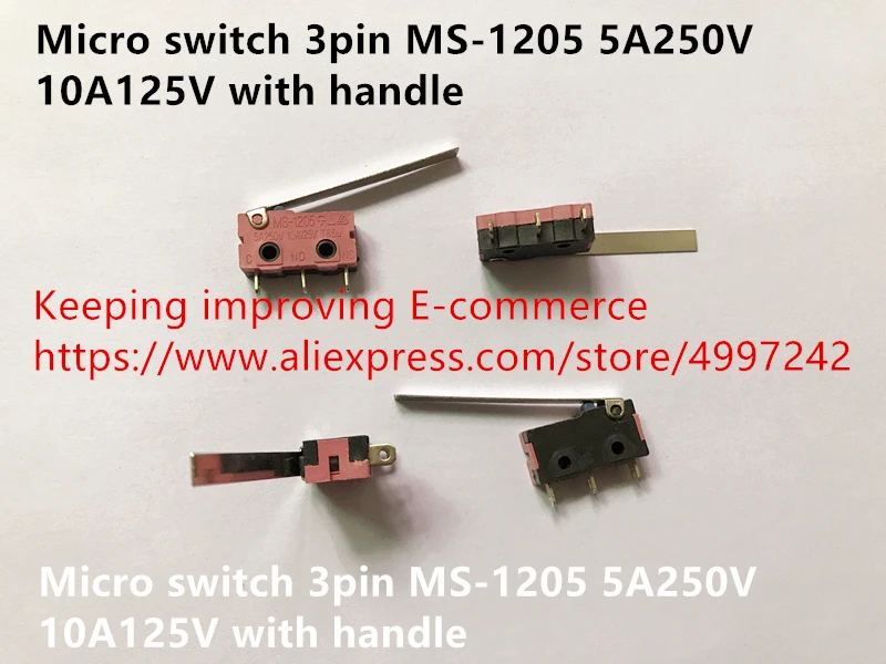 Оригинальный новый 100% микро-переключатель 3pin 5A250V 10A125V с ручкой | Обустройство